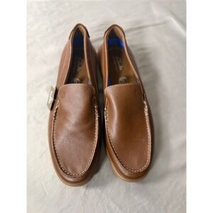 Clarks Flexway Step Mens Light Brown Leather Loafers Slip On Shoes 12 M NEW